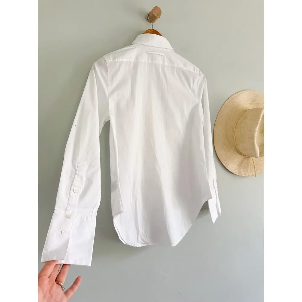 Madewell | NWT Cutaway Tuxedo Shirt White Poplin | Sz XXS